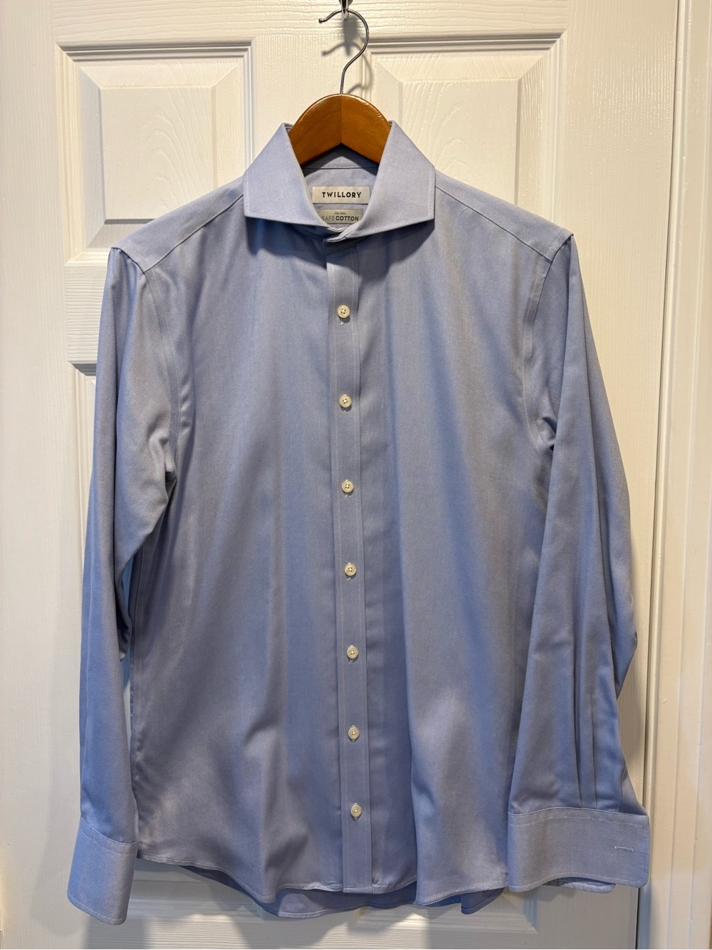 Twillory Light Blue Cotton Dress Shirt – Tailored Spread Collar